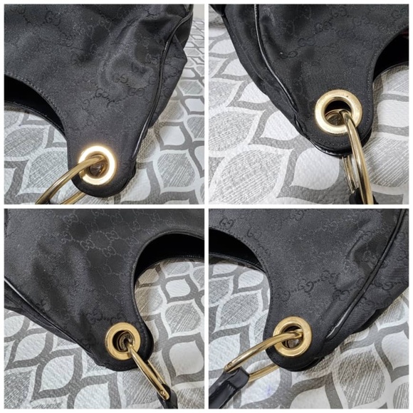 Authentic Gucci GG Canvas Leather 2way Shoulder Bag Black - Picture 10 of 12